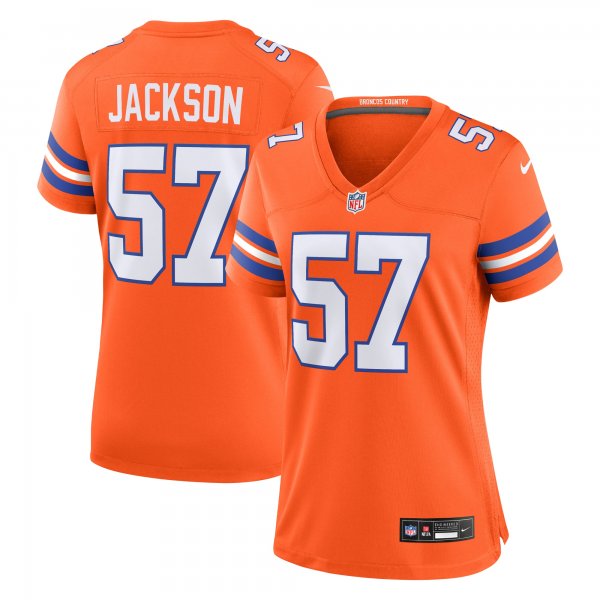 Women's Denver Broncos #57 Tom Jackson Nike Orange Mile High Collection 1977 Throwback Retired Player Jersey