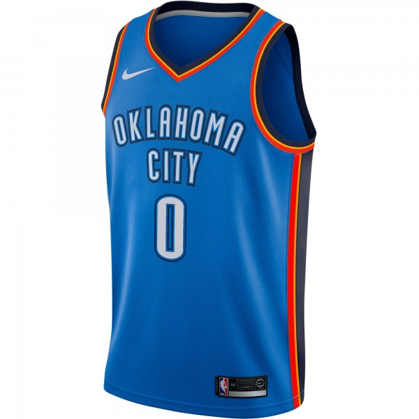 Men's Oklahoma City Thunder Russell Westbrook Nike Blue Swingman Player Jersey - Icon Edition