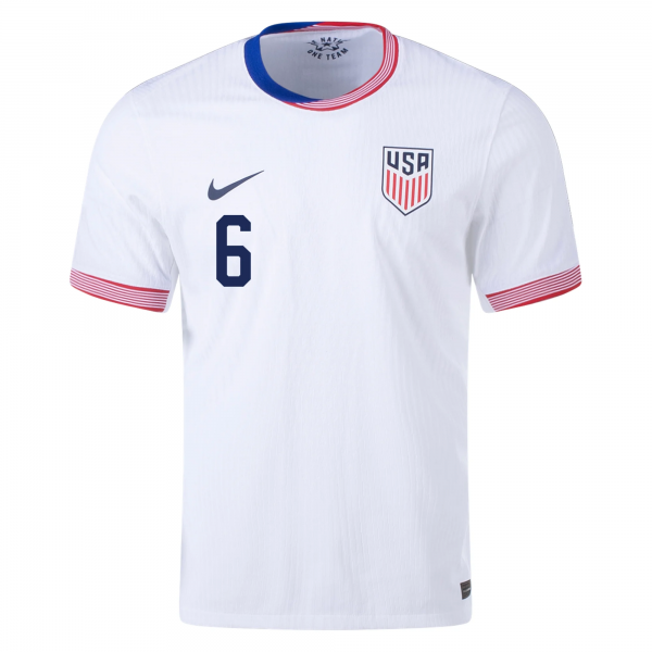 Nike Mens United States Yunus Musah Match Home Jersey 24/25 (White/Obsidian)