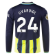 Puma Manchester City Josko Gvardiol Long Sleeve Away Jersey w/ EPL + Club World Cup Patch 24/25 (New Navy/Yellow Glow)