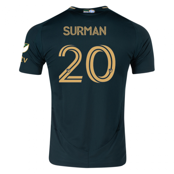 adidas Finn Surman Portland Timbers Home Jersey w/ MLS & Apple Patch 25/26 (Green/Gold)