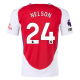 adidas Arsenal Reiss Nelson Home Jersey w/ EPL + No Room For Racism Patches 24/25 (Better Scarlet/White)