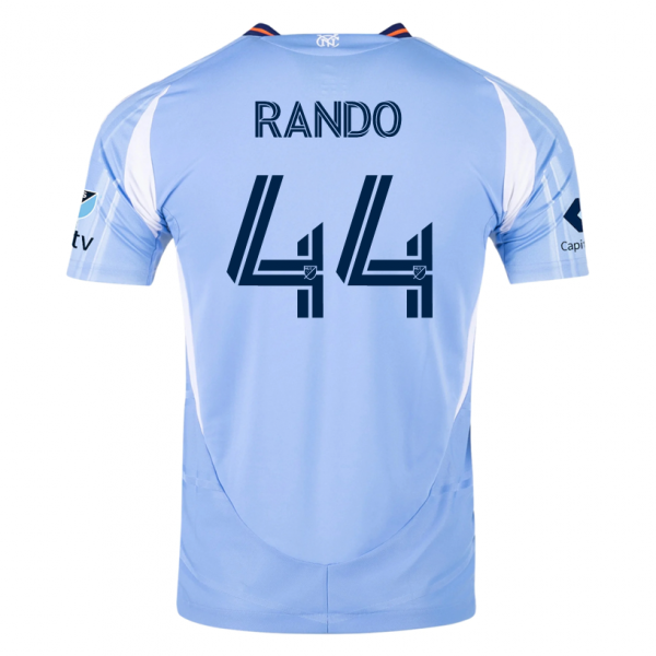 adidas Alex Rando New York City FC Home Jersey 25/26 w/ MLS Patches (Bahia Light Blue)