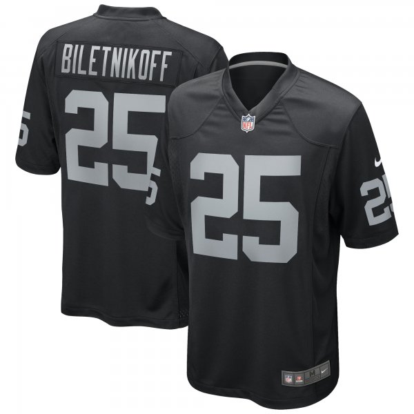 Men's Las Vegas Raiders Fred Biletnikoff Nike Black Game Retired Player Jersey