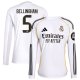Jude Bellingham Real Madrid adidas 2025/26 Home Replica Long Sleeve Jersey - White