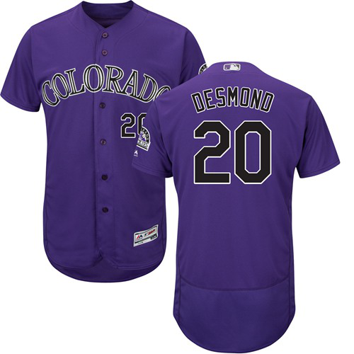 Colorado Rockies #20 Ian Desmond Purple Flexbase Collection Stitched MLB Jersey