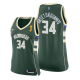 Women's Nike Milwaukee Bucks #34 Giannis Antetokounmpo 2021 NBA Finals Champions Green Jersey