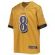 Youth Baltimore Ravens Lamar Jackson Nike Gold Inverted Team Game Jersey