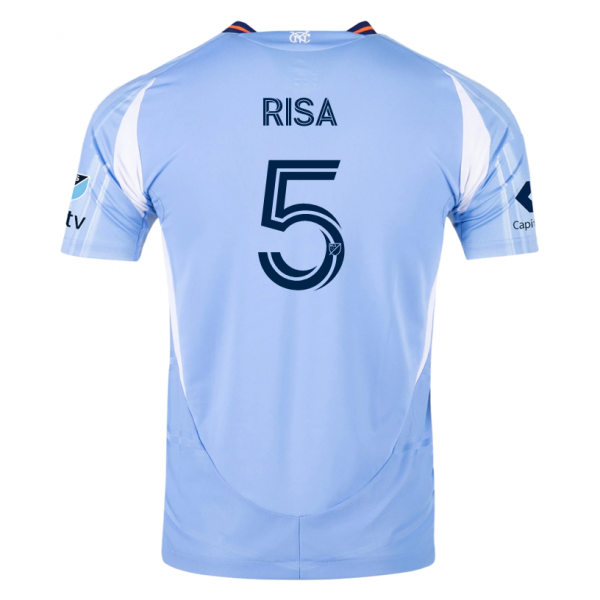 adidas Birk Risa New York City FC Home Jersey 25/26 w/ MLS Patches (Bahia Light Blue)