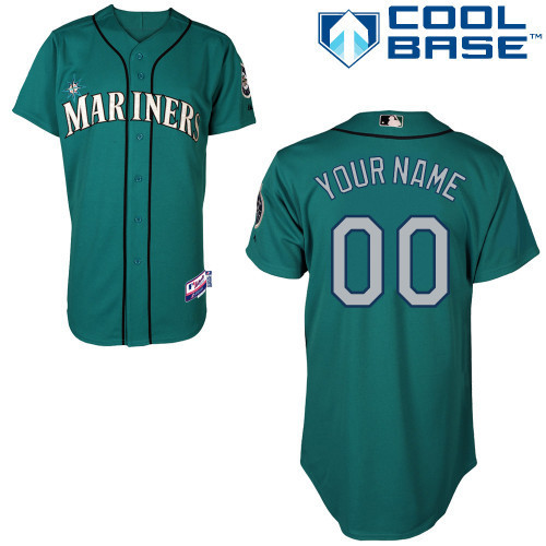 Seattle Mariners Green Men's Customized Cool Base MLB Jersey