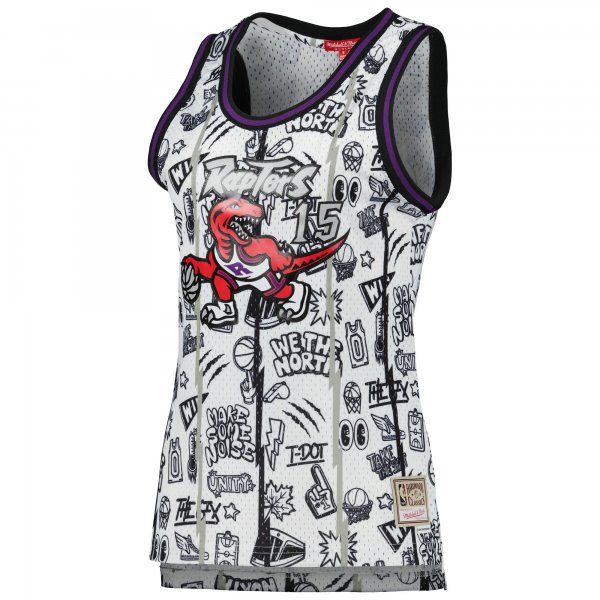 Women's Toronto Raptors Vince Carter Mitchell & Ness White 1998 Doodle Swingman Jersey