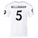 adidas Jude Bellingham Real Madrid Home Jersey w/ Champions League Patches 24/25 (White/Black)