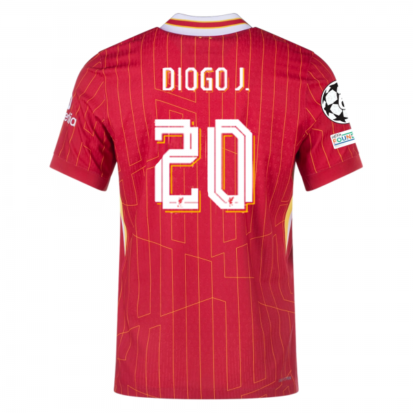 Nike Liverpool Match Diogo Jota Home Jersey w/ Champions League Patches 24/25 (Gym Red/Chrome Yellow)