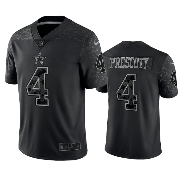 Dallas Cowboys Dak Prescott Black Reflective Limited Jersey #4