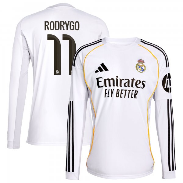 Rodrygo Real Madrid adidas 2025/26 Home Replica Jersey - White