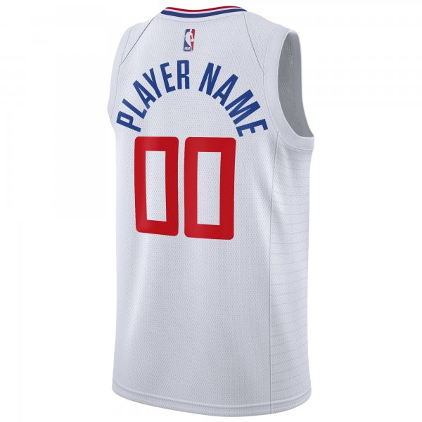 Men's LA Clippers Nike White 2020/21 Swingman Custom Jersey - Association Edition