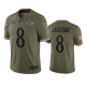 Baltimore Ravens Lamar Jackson Olive 2022 Salute To Service Limited Jersey #8