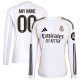 Real Madrid adidas 2025/26 Home Replica Long Sleeve Custom Jersey - White