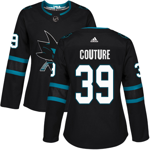 Adidas San Jose Sharks #39 Logan Couture Black Alternate Women's Stitched NHL Jersey