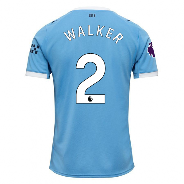 Puma Kyle Walker Manchester City Home Jersey 25/26 w/ EPL + Sponsor Patch (Team Light Blue/Puma White)