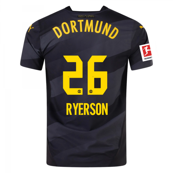 Puma Borussia Dortmund Julian Ryerson Away Jersey w/ Bundesliga Patch 24/25 (Puma Black/Faster Yellow)