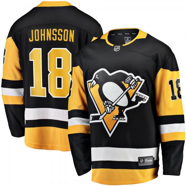 Men's Pittsburgh Penguins Andreas Johnsson Fanatics Black Home Breakaway Jersey