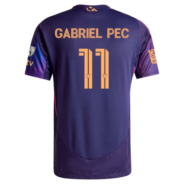 adidas Gabriel Pec LA Galaxy Away Jersey w/ MLS + Apple TV + RBC Sponsor 25/26 (Purple)