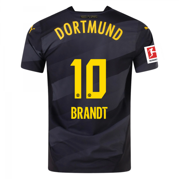 Puma Borussia Dortmund Julian Brandt Away Jersey w/ Bundesliga Patch 24/25 (Puma Black/Faster Yellow)