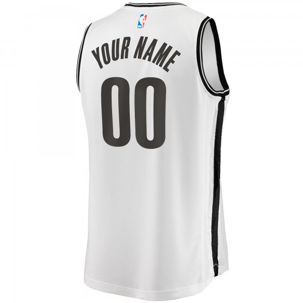 Men's Brooklyn Nets Fanatics White Fast Break Custom Replica Jersey - Association Edition