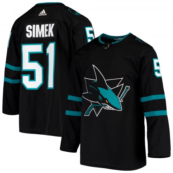 Men's San Jose Sharks Radim Simek adidas Black Alternate Jersey