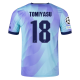 adidas Arsenal Takehiro Tomiyasu Third Jersey w/ Champions League Patches 24/25 (Clear Aqua/Light Flash Purple)