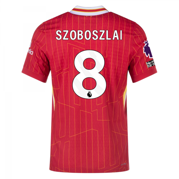 Nike Liverpool Match Dominik Szoboszlai Home Jersey w/ EPL + No Room For Racism Patches 24/25 (Gym Red/Chrome Yellow)