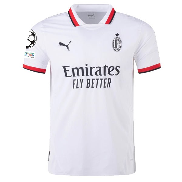 Puma AC Milan Santi Gimenez Away Jersey w/ Champions League Patches 24/25 (Puma White)