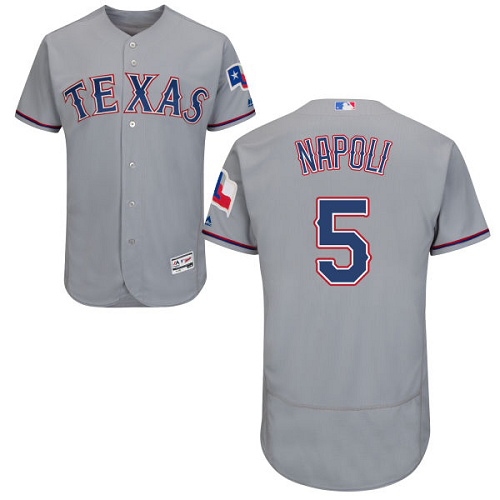 Texas Rangers #5 Mike Napoli Grey Flexbase Collection Stitched MLB Jersey