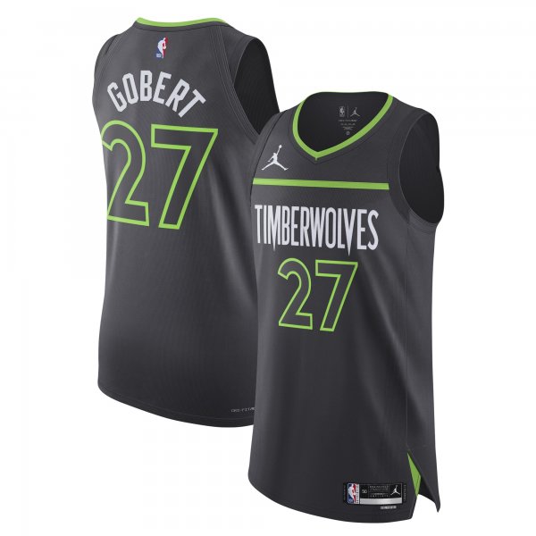 Men's Minnesota Timberwolves Rudy Gobert Jordan Brand Anthracite Player Jersey - Statement Edition