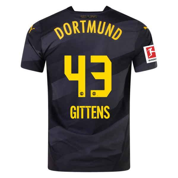 Puma Borussia Dortmund Jamie Bynoe-Gittens Away Jersey w/ Bundesliga Patch 24/25 (Puma Black/Faster Yellow)