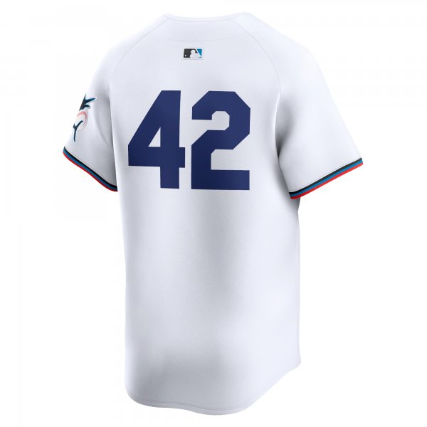 Men's Miami Marlins  Nike White 2024 Jackie Robinson Day Home Limited Jersey