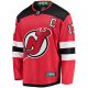 Men's New Jersey Devils Nico Hischier Fanatics Red Captain Patch Home Breakaway Jersey