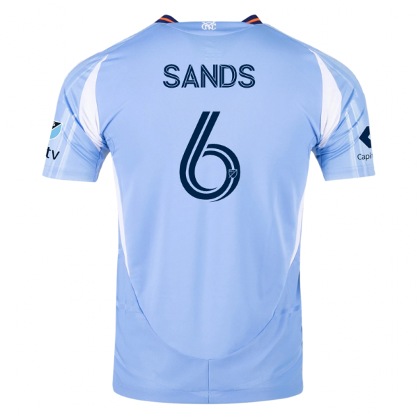 adidas James Sands New York City FC Home Jersey 25/26 w/ MLS Patches (Bahia Light Blue)