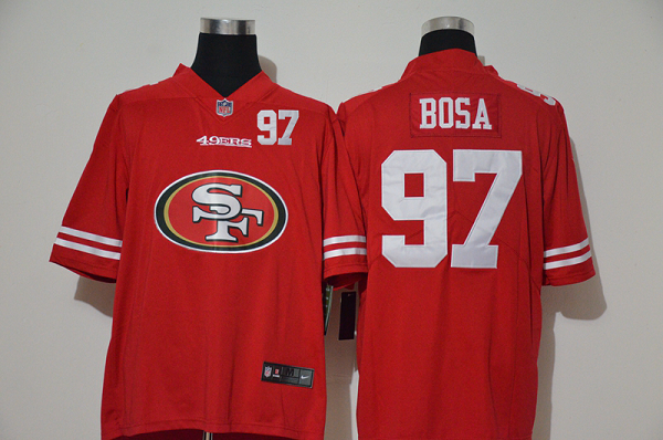 Men's San Francisco 49ers #97 Nick Bosa Red 2020 Big Logo Number Vapor Untouchable Stitched NFL Nike Fashion Limited Jersey