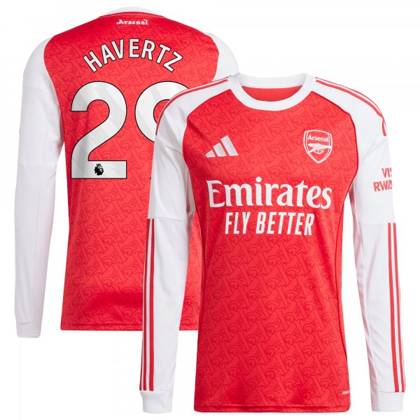 Kai Havertz Arsenal adidas 2025/26 Home Replica Long Sleeve Player Jersey - Red