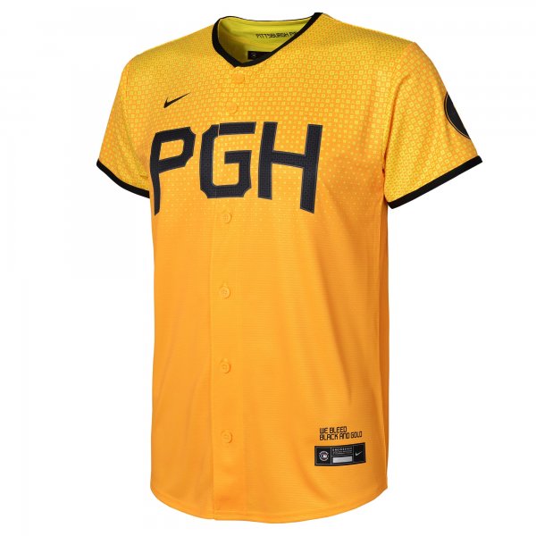 Youth Pittsburgh Pirates Roberto Clemente Nike Gold City Connect Replica Player Jersey