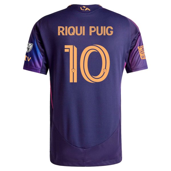 adidas Riqui Puig LA Galaxy Away Jersey w/ MLS + Apple TV + RBC Sponsor 25/26 (Purple)