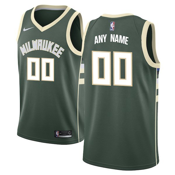 Men's Nike Milwaukee Bucks Green Swingman Icon Edition Custom Jersey