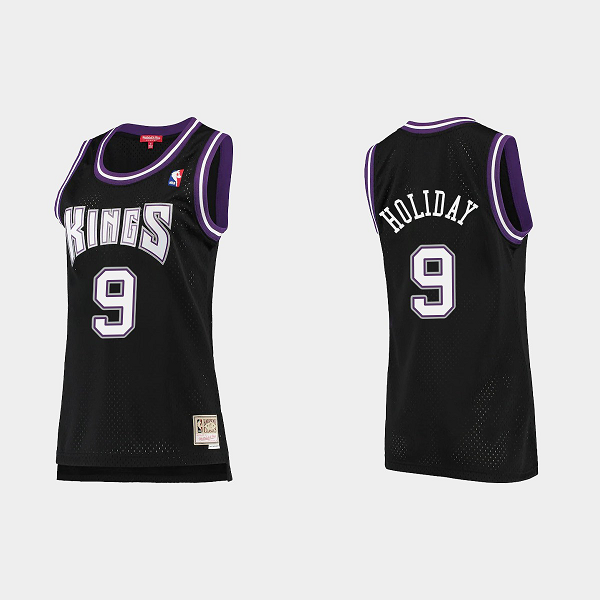 Women's Sacramento Kings #9 Justin Holiday Hardwood Classics NBA Jersey Black