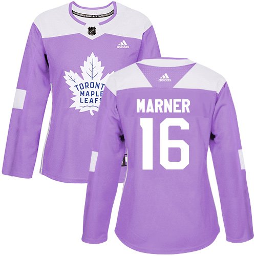 Adidas Toronto Maple Leafs #16 Mitchell Marner Purple Fights Cancer Women's Stitched NHL Jersey