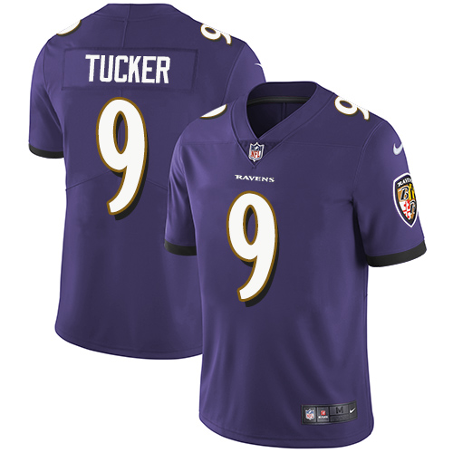 Nike Baltimore Ravens #9 Justin Tucker Purple Team Color Men's Stitched NFL Vapor Untouchable Limited Jersey