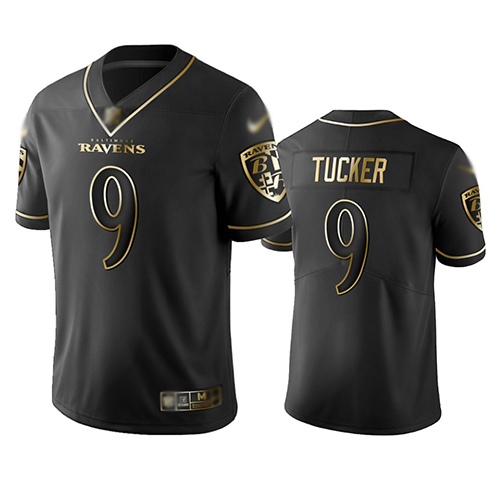 Baltimore Ravens #9 Justin Tucker Black Men's Stitched NFL Limited Golden Edition Jersey