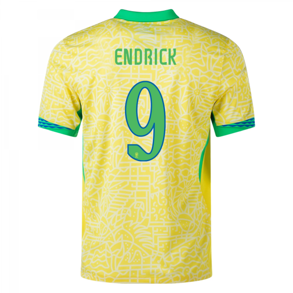 Nike Brazil Endrick Home Jersey 24/25 (Dynamic Yellow/Lemon Chiffon/Green Spark)