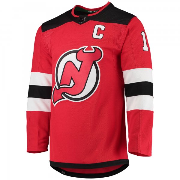 Men's New Jersey Devils Nico Hischier adidas Red Home Primegreen Player Jersey